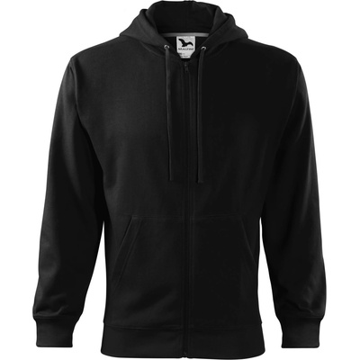 MALFINI Malfini trendy zipper 410 / Яке кенгуру по цялата дължина с качулка - черно l (4100115)