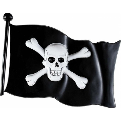 Pirátská vlajka plastová 45 x 32 cm – Zboží Dáma