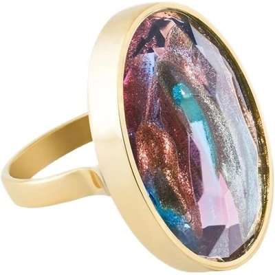 Preciosa Pozlacený prsten s českým křišťálem Preciosa Aurora Spotlight 7446Y49