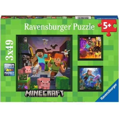 Ravensburger Puzzle Ravensburger Minecraft Biomes 3x49pc (10105621)