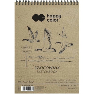 Happy Color Skicák so špirálou vtáky A5
