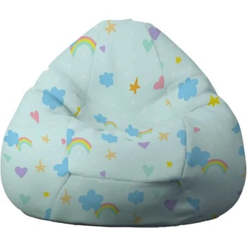 Image 1 of Pufrelax Калъф за пуф круша, 520л. , Nirvana Gigant - Rainbow Wishes, (Не съдържа пълнеж), водоустойчив, принт