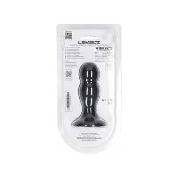 Boss of Toys Double Rattle Liquid Silicone Anal Plug - M - Black