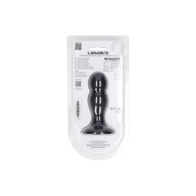 Boss of Toys Double Rattle Liquid Silicone Anal Plug - M - Black