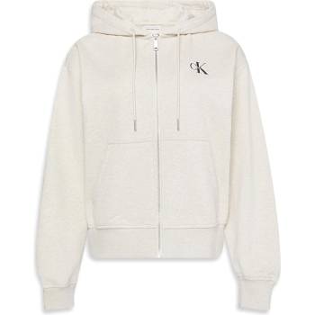 Calvin Klein Суичър Calvin Klein Jeans MONOLOGO FRENCH TERRY HOODIE - Vanilla Heather