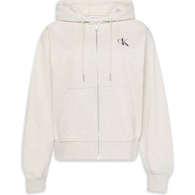 Calvin Klein Суичър Calvin Klein Jeans MONOLOGO FRENCH TERRY HOODIE - Vanilla Heather