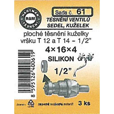HARTMAN těsnění ploché kuželky vršku T 12 a T 14-1/2" silikon, sada č. 61 – Zboží Dáma