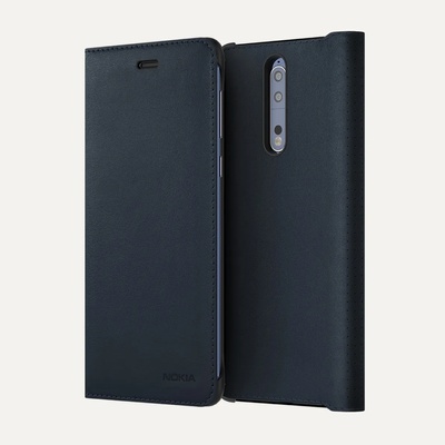 Nokia 8 leather flip cover blu (mo-no-ta31)