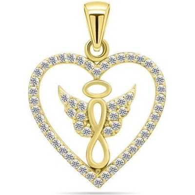 Brilio Silver Hravý pozlacený přívěsek se zirkony PT20Y