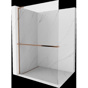Mexen Kioto+ L душ параван с рафт Walk-in 75 х 200 см, прозрачен, розово злато - 800-075-123-60-00 (800-075-123-60-00)