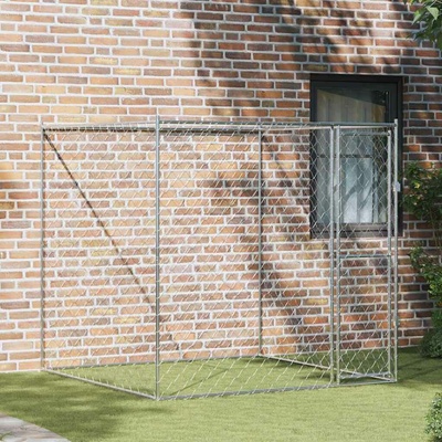 vidaXL Klec pro psy 200 x 200 x 200 cm pozinkovaná ocel stříbrná 9799.42009134