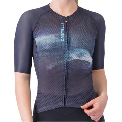 Castelli Дамска фланелка с къс ръкав за колоездене Castelli Women's Climber's A/C Jersey Cycling jersey - Belgian Blue / Neon Cobalt-Silve - размер XS (156-2742-0111)