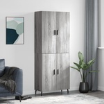 vidaXL Висок шкаф, сив сонома, 69, 5x34x180 см, инженерно дърво (3195697)