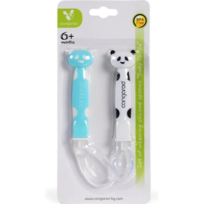Cangaroo Силиконова лъжичка Cangaroo - Baby Panda, синя (104540)