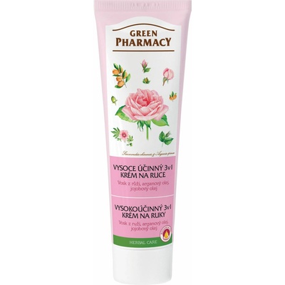 Green Pharmacy 3v1 Růže, Argan, Jojoba vysoce účinný krém na ruce 100 ml