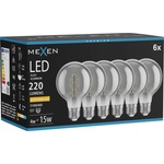 Mexen Vintis 6x LED крушка с нажежаема спирала E27, G80, 4W, топла - 2200K, 220 lm, опушена (L165-E27-0422-70x06)