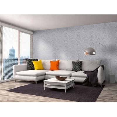 DIMEX ART Луксозна флизелинова тапета сиви ретро кръгове