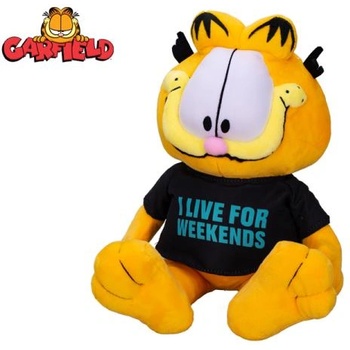 Mikro Гарфийлд - "Живея за уикендите" 24см плюшено седящо