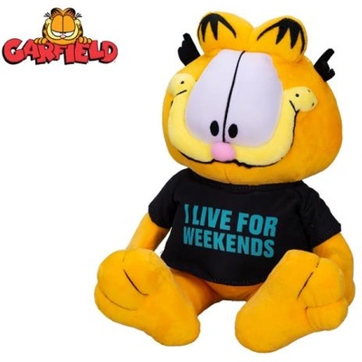 Mikro Гарфийлд - "Живея за уикендите" 24см плюшено седящо