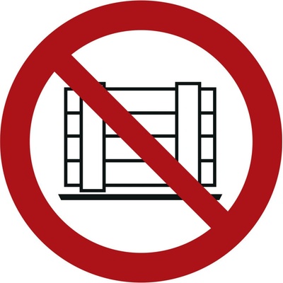 Značka Zákaz parkovania/skladovania, ISO 7010, PVC, 200 mm, 10 ks