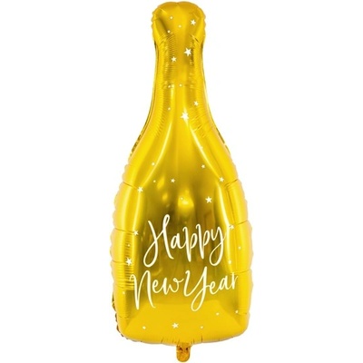 Party Deco Фолиев Балон "Бутилка - Happy New Year", в Златно