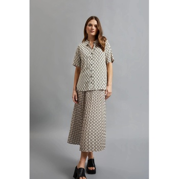 Moodo Бежова дамска плисирана пола с шарка Moodo Moodo | Bezhov | ЖЕНИ | XS