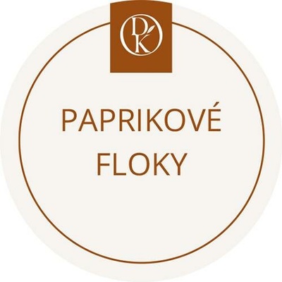 Davídkovo koření Etiketa Paprikové floky červené béžová průměr 4,5 cm 1 ks