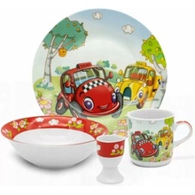 Tragar Detská jedálenská súprava AUTO porcelán 4 dielna