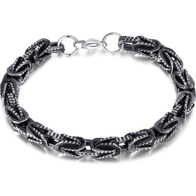 Impress Jewelry náramek z chirurgické oceli Snake Leader Gunmetal GS1467