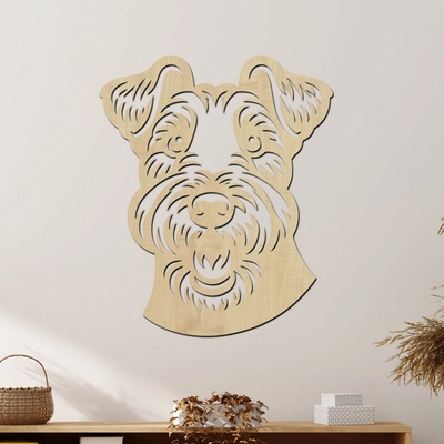 dřevo života Dřevěná dekorace psa Welsh Terrier Rozměry (cm): 50x60, Zvolte barvu dekoru: Javor