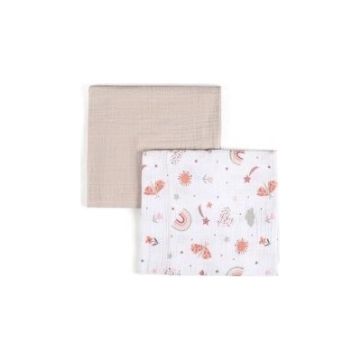 FUNNABABY Mušelínové Sunny Beige 90 x 90 cm 2 ks