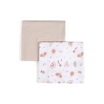 FUNNABABY Mušelínové Sunny Beige 90 x 90 cm 2 ks