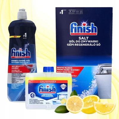Finish sada do umývačky leštidlo Lemon 800 ml + sol 1,5 kg + čistič 250 ml