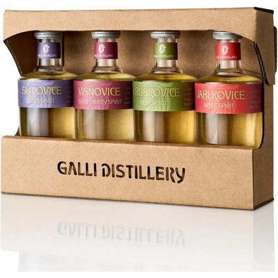 Galli Degustační sada ovocných destilátů z dubových sudů 40% 4 x 50 ml (karton)