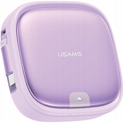 Usams US-SJ650 3v1 navíjecí s boxem MicroUSB/USB-C/Lightning, 60W, fialový
