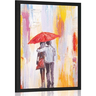 Plakát procházka v dešti - 40x60 black