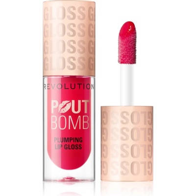 Revolution Beauty Pout Bomb блясък за устни с увеличаващ ефект цвят Cherry Sheer Red 4.6ml