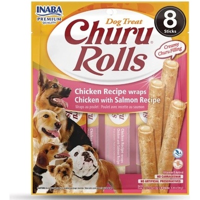 Churu Dog Rolls Chicken with Salmon wraps 8x12g