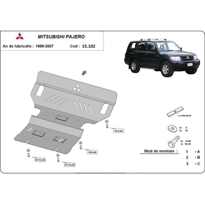 Scut Motor - Румъния Метална кора под двигател mitsubishi pajero от 1991 до 2000 (73712)
