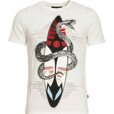 Just Cavalli Snake biele pánske tričko biela