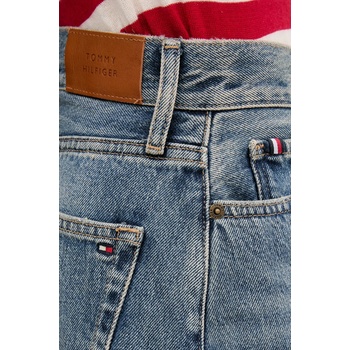 Tommy Hilfiger Дънков къс панталон Tommy Hilfiger в синьо с изчистен дизайн с висока талия WW0WW44384 (WW0WW44384)