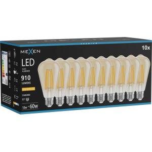 Mexen Vintis 10x LED филаментна крушка E27, ST64, 10W, Топла - 2200K, 910 lm, кехлибар (L152-E27-1022-50x10)