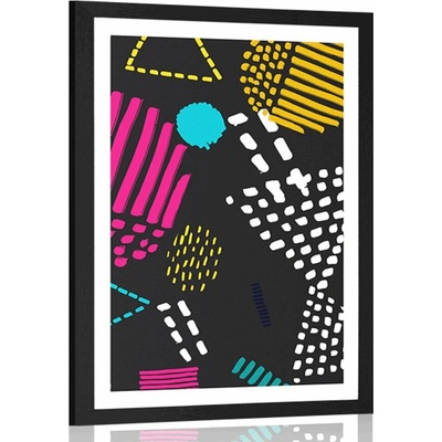 Plakát s paspartou moderní Memphis vzor - 40x60 no frame