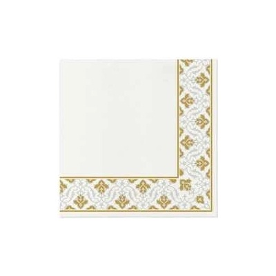 PAW AIRLAID Ubrousky Floral Frame Gold 50ks 40x40cm