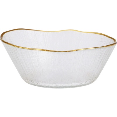 Home Styling Collection Skleněná miska se zlatým okrajem DATURA, 15 cm transparentní