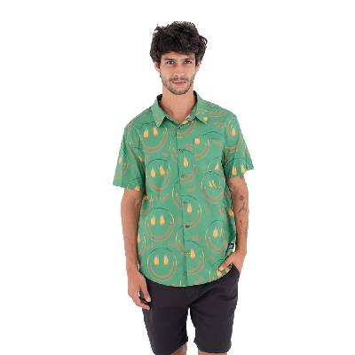 Риза с къс ръкав Hurley Printing Press Happy Face short sleeve shirt - Green (Riverdale)