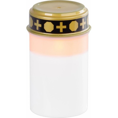 Kahanec MagicHome TG-10, s LED sviečkou, na hrob, biely, 12 cm, (súčasť balenia 2xAA)