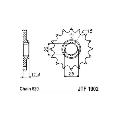 JT Sprockets JTF 1902-15 – Zboží Mobilmania