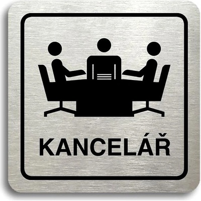 Accept Piktogram „kancelária“ (80 × 80 mm) (strieborná tabuľka – čierna tlač)