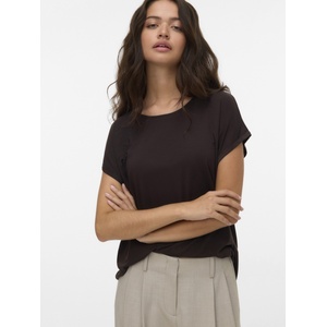 VERO MODA Дамска базова тениска AVA тъмнокафява Vero Moda | Kafyav | ЖЕНИ | M